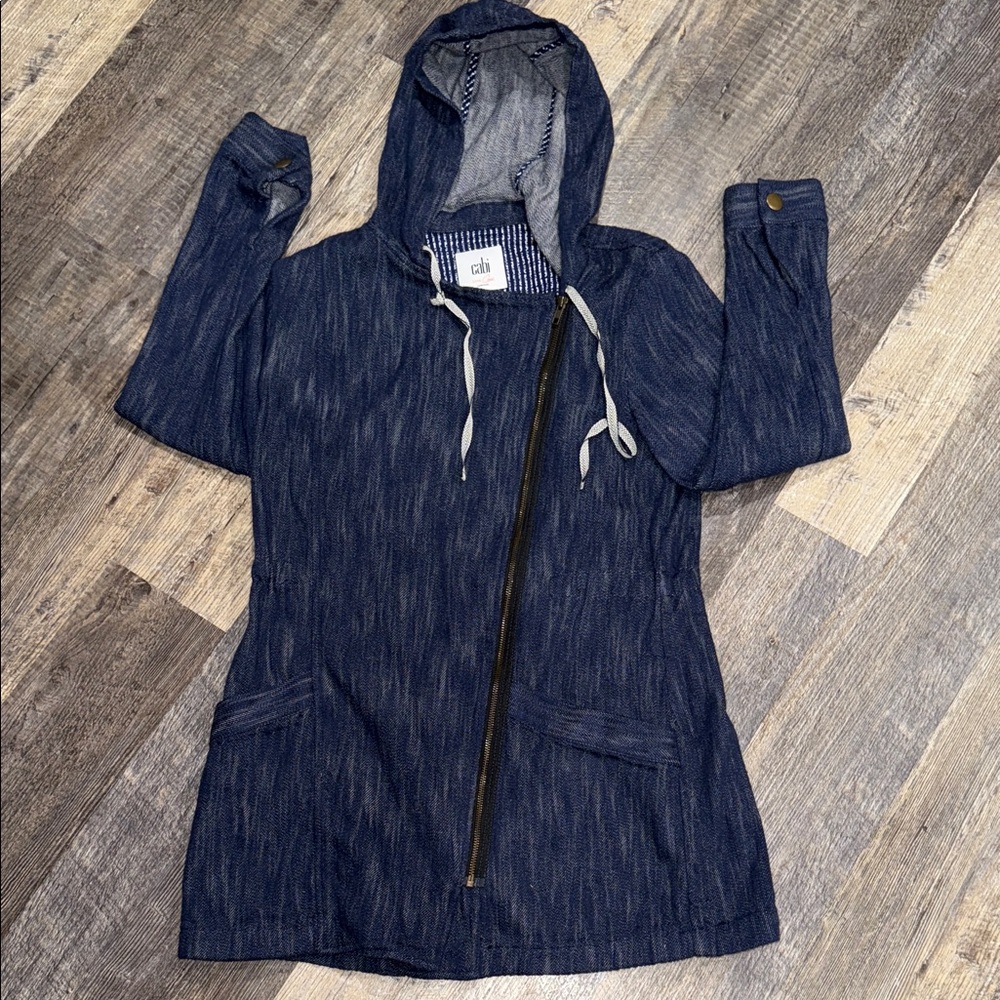 CAbi Denim #5100 Blue Anorak Hooded Jacket Size Medium